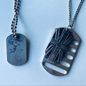 Tags Silver Tone Necklace Bundle (2)